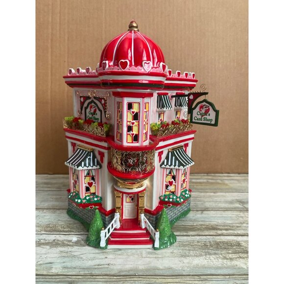 Dept 56 Cupid's Cardshop Ceramic Valentine's House in Box w/FLAWS - Picture 5 of 16
